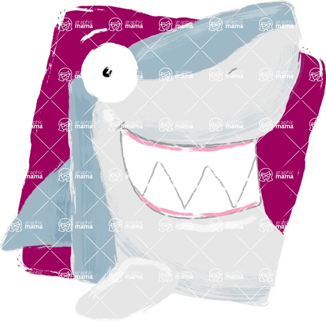 Cartoon Animal PNG Clipart - Shark Watercolor Avatar